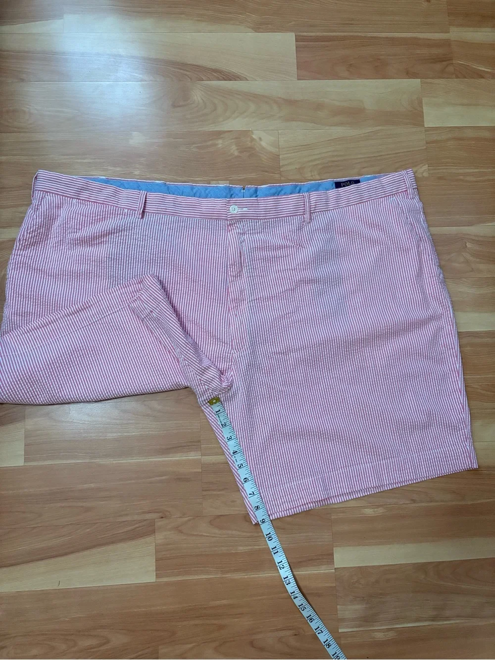 Polo Ralph Lauren Seersucker Pink Striped 9” Shorts Size 56 3X Preppy Ivy League